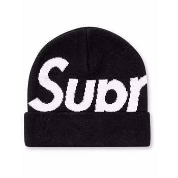 Supreme Big Logo Beanie Šeširi Crne | HR480MA