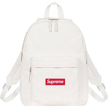 Supreme Canvas Backpack Torbe Bijele | HR426BC